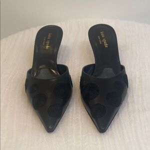 Kate Spade Black Polka Dot Mules